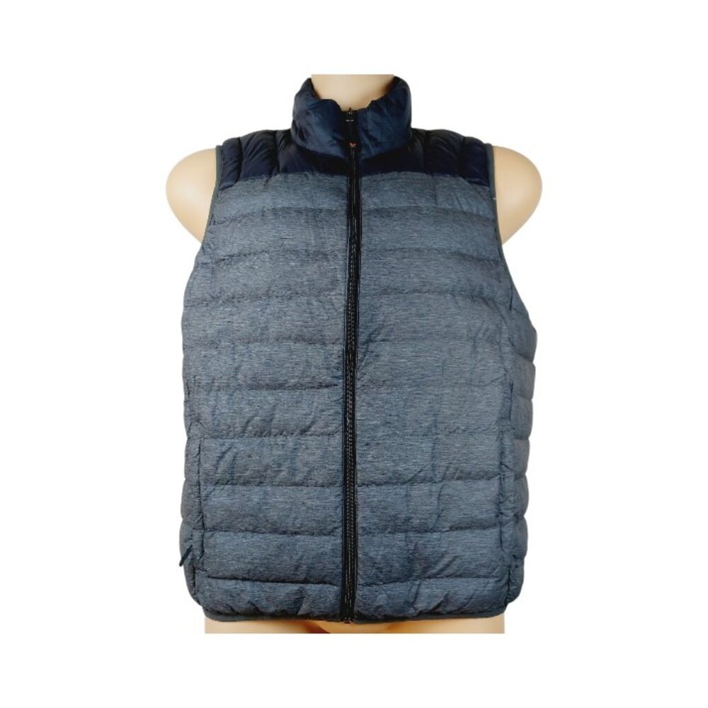 Hawke & Co Men's Gray Black Brooklyner Ultra Lightweight Packable Down Vest Sz L